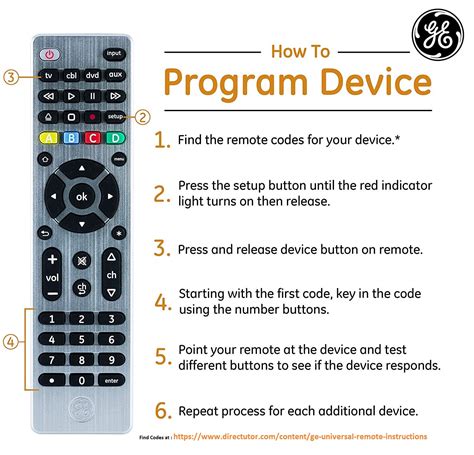 ge universal remote programming